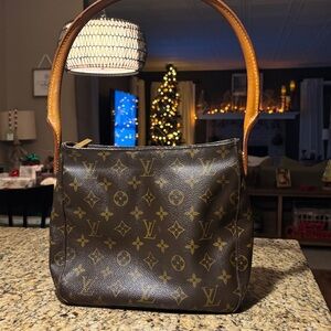 VINTAGE Louis Vuitton Dark Brown Monogram Shoulder Bag